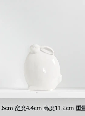 隆利陶瓷兔子白色in北欧可居摆件装饰复活景观货源