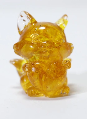 水晶滴胶水晶碎石九尾狐小狐狸抱心公仔树脂家居车摆件纪念品小礼