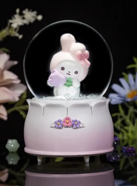 卡通花海小宝带灯水晶球送同学生日礼物学生桌面装饰摆件礼品