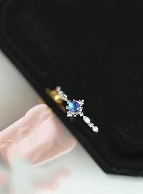 旭日瓦戒尔调登湖月光石指女轻JZ-459奢系小众设计气质日可节食指