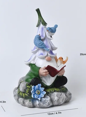 户外太阳能地精蜗牛树脂工艺品花园小矮人装饰摆件草坪庭院灯