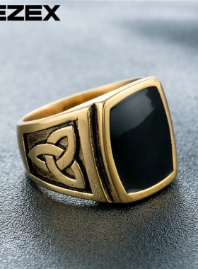 r0332-01  欧美个性复古黑色滴油男士钛钢戒指 朋克饰品