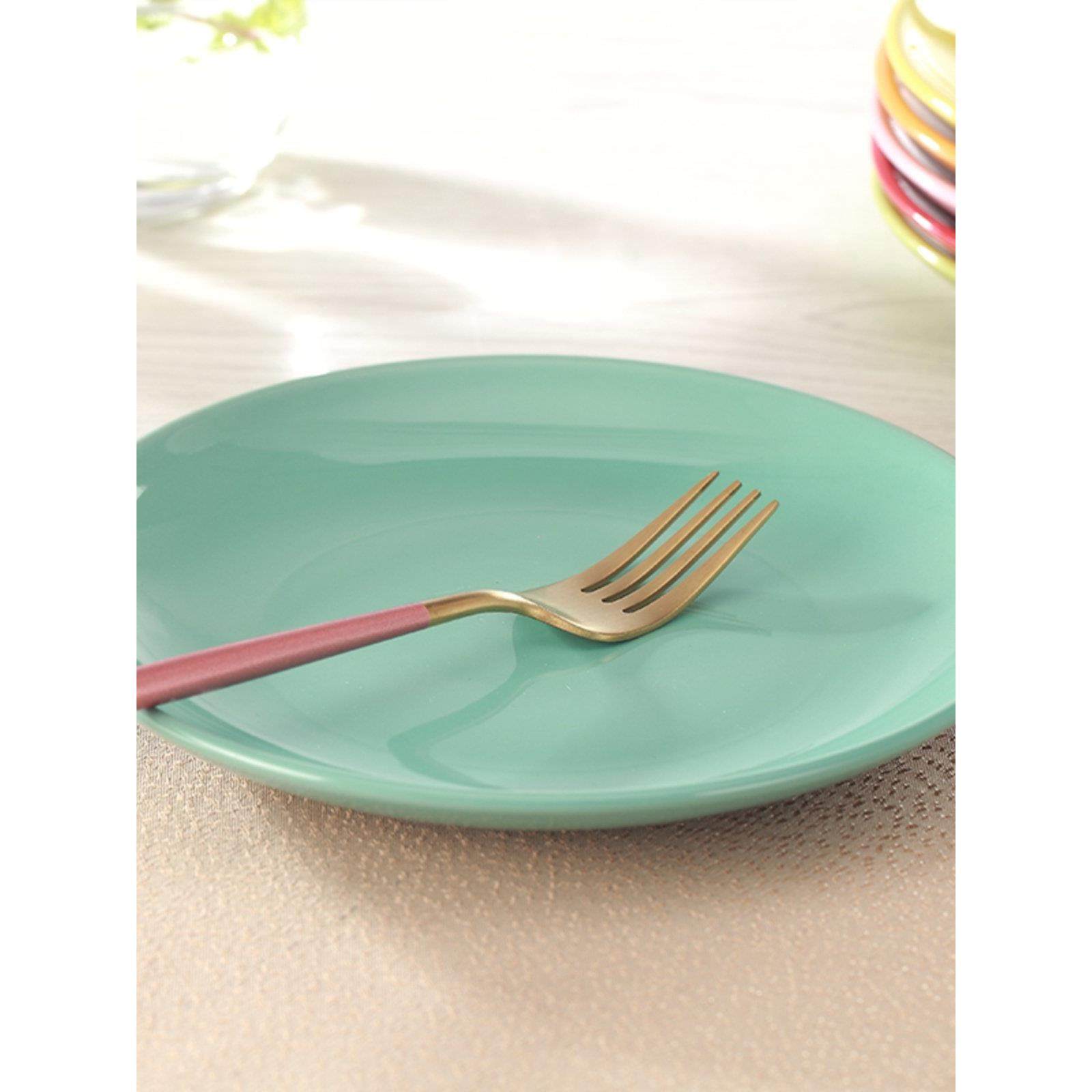 时尚网红陶瓷家用菜盘子果盘早餐盘韩式碟子创意彩色餐具盘碗套装,淘宝优惠券,粉丝福利购,淘宝优惠卷