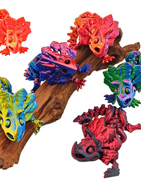 3D打印仿真动物恐龙模型玩具创意骷髅三角龙玩具摆件家居装饰摆件