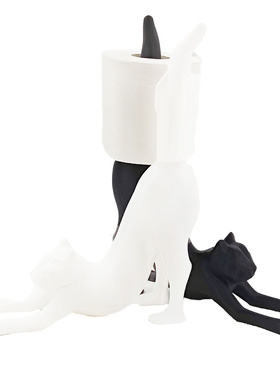 3D打印高颜值简约仿真猫咪伸懒腰模型伸展猫咪卷纸架家居装饰摆件