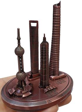 上海中心东方明珠塔金属现代创意模型摆件旅游纪念品简约伴手送礼