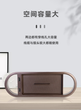 新款桌面穿线盒办公桌会议桌电脑桌孔装饰线盒孔盖椭圆形带USB盒