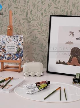 样板间儿童房摆件女孩现代小清新小孩房间书桌装饰品画笔颜料画板