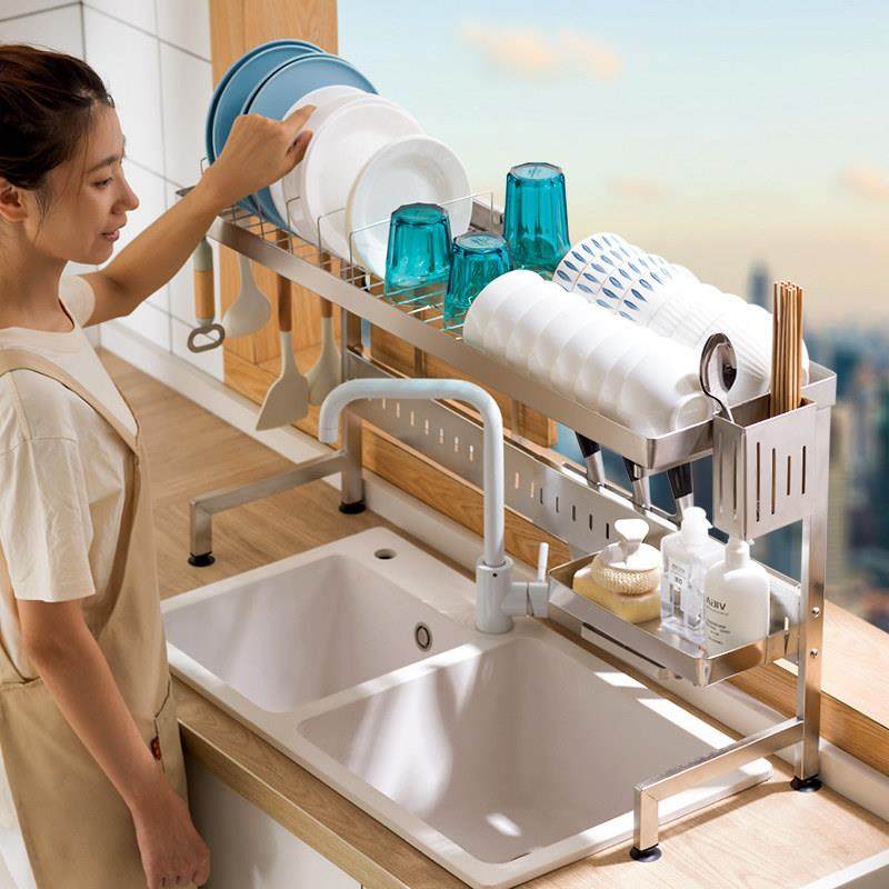 厨房水槽置物架台面碗碟收纳架多功能碗柜洗碗架水池放碗盘沥水架,淘宝优惠券,粉丝福利购,淘宝优惠卷