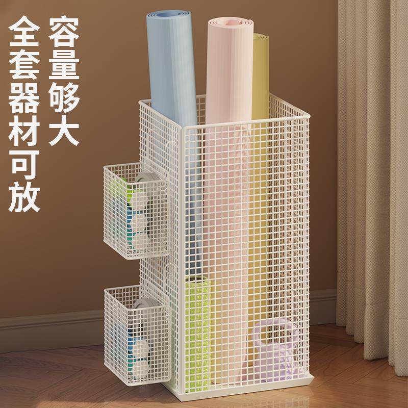 瑜珈垫收纳筐带轮家用健身小工具置物架子健身房运动工具脏衣篮子,淘宝优惠券,粉丝福利购,淘宝优惠卷