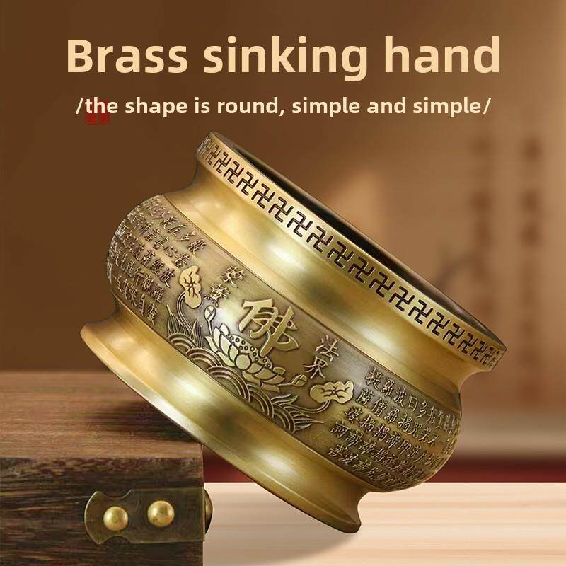 黄铜香炉家用室内香炉插入香佛大宣德香炉檀香木香炉香线香炉 - 图1