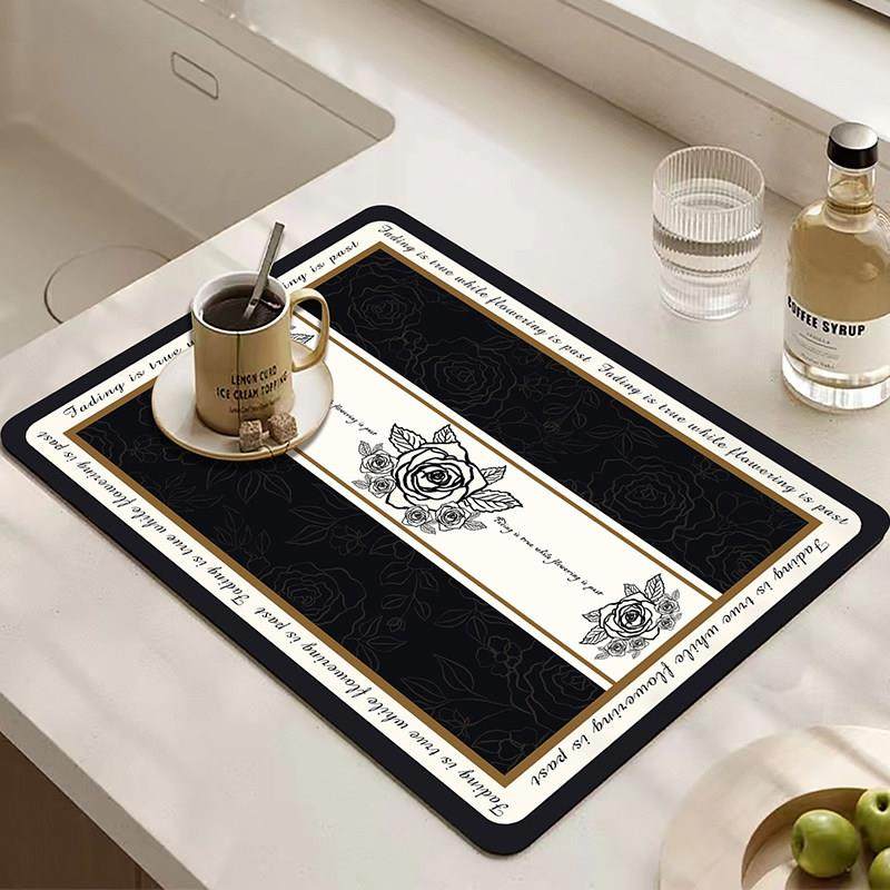 轻奢咖啡机厨房台面硅藻泥防烫沥水垫双面防滑碗盘干燥垫长方形,淘宝优惠券,粉丝福利购,淘宝优惠卷