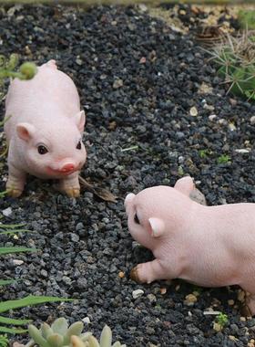 树脂仿真小猪摆件可爱呆萌香猪庭院花园造景玄关柜台桌面动物装饰
