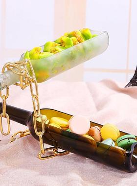 创意礼品酒瓶摆件 家庭酒柜艺术悬浮花瓶客厅个性装饰品水培支架