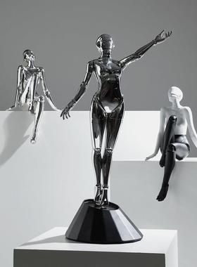 现代简约创意艺术雕塑人物摆件样板房间客厅玄关电视柜装饰品摆设