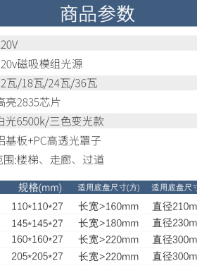 雷欧照明led吸顶灯灯盘卧室客厅节能灯替换光源模组圆盘磁吸灯芯