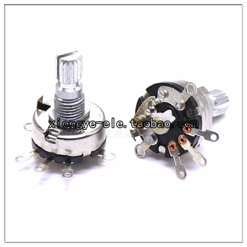 五脚旋转开关电位器B250K铁壳引脚灯饰电动优比熊玩具音量开关 - 图2