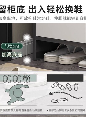 鞋柜家用门口经济型2023新款客厅小型玄关柜简易出租屋用防尘鞋架