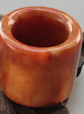 天然珠宝玉器玉石岫玉扳指指环戒指手饰品时尚温润首饰文玩男细腻