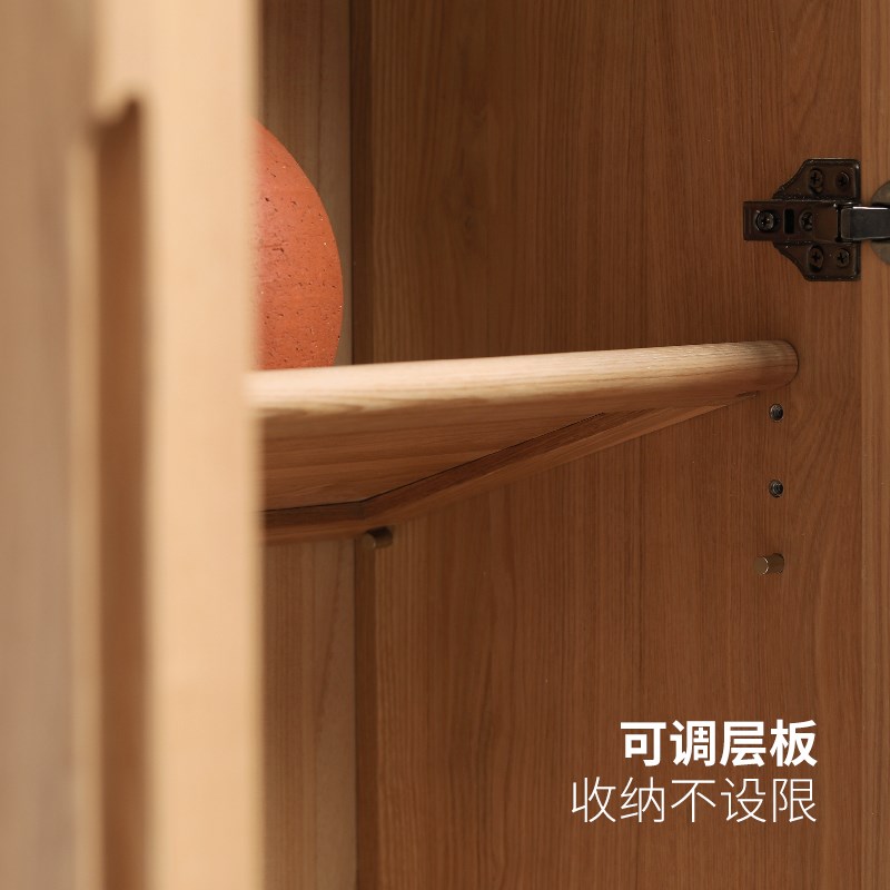 方迪落地书柜全实木带门简约现代家用置物架学生原木新中式书架 - 图2