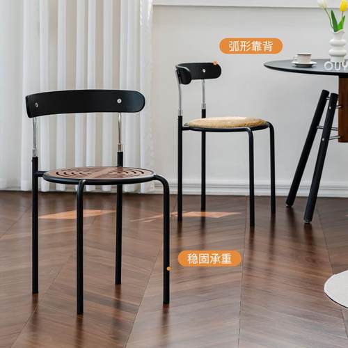 北欧小约家用SLV办公椅简轻奢客厅啡厅餐椅户型咖休闲实木靠背椅 - 图0