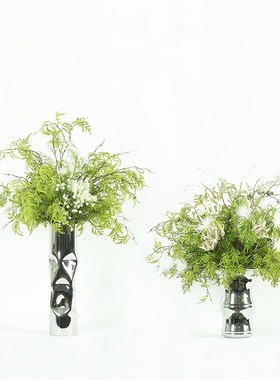 简约北欧桌面花艺摆件售楼处样板间客厅酒店禅意玻璃花器装饰摆设