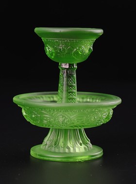 水晶琉璃八吉祥护法杯供杯西藏用品具法器品白色供杯高13.5cm