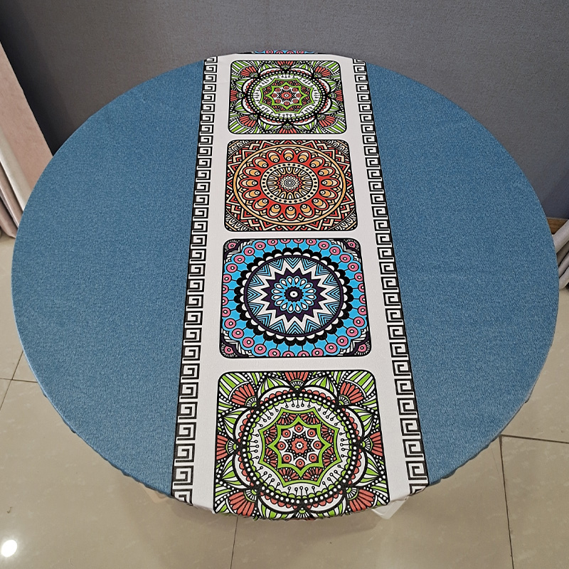 圆桌布套罩全包防滑防水防油免洗家用圆形餐桌罩保护套圆盘套桌垫 - 图3