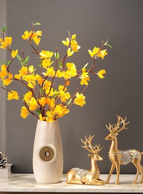 新中式电视柜乔迁礼物花瓶家居玄关招财鹿客厅摆件新年装饰品摆饰