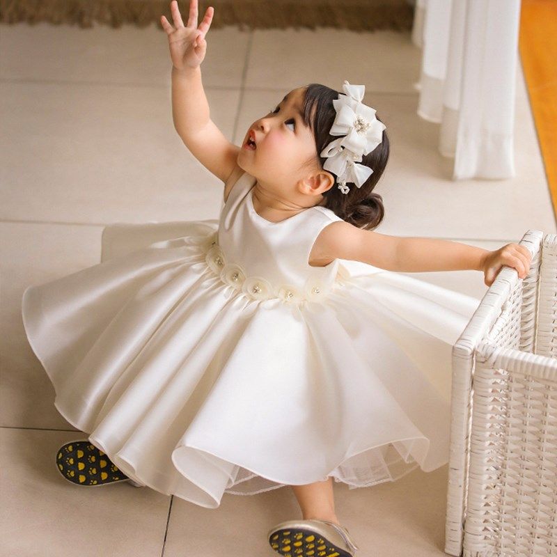 宝宝一周岁礼服百天生日小花童女童婚礼小女孩婴儿缎面公主裙洋气,淘宝优惠券,粉丝福利购,淘宝优惠卷