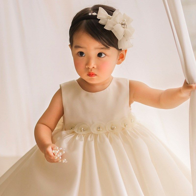 宝宝一周岁礼服百天生日小花童女童婚礼小女孩婴儿缎面公主裙洋气,淘宝优惠券,粉丝福利购,淘宝优惠卷