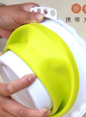 艺媗带插笔洗笔桶可折叠伸缩多功能硅胶大号水桶儿童美术生便携