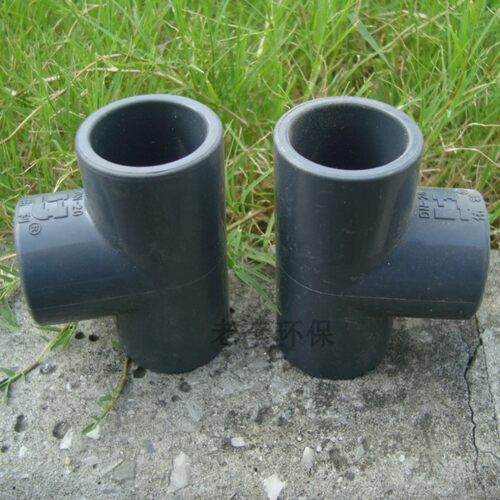 【优质】工程专用 DN15/20/25/32/40UPVC塑料三通接头 深灰色壁厚 - 图1