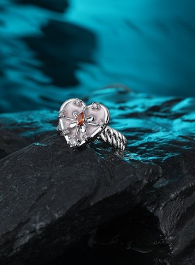 爱心滴釉红色锆石戒指女轻奢小众设计高级感食指超好看的闺蜜指环