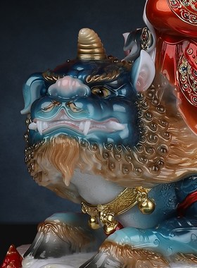 汉白玉地藏王菩萨佛像九华山地藏王像坐骑地听佛堂家用供奉摆件