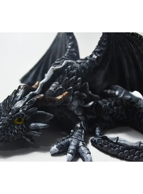 big squatting dragon大蹲龙哥特式龙万圣节装饰树脂工艺品摆件