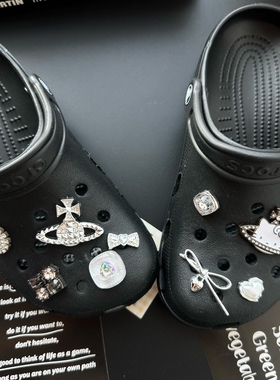 洞洞鞋配饰kitty土星系列高级感立体金属鞋花适配crocs鞋扣通用