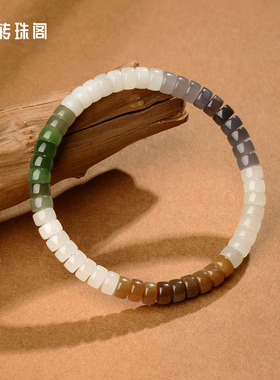 周大生转珠阁天然正品和田玉手串