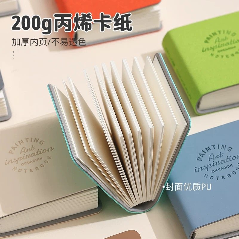 蓝果摸鱼豆豆本迷你笔记本随身便携记事本绘画速写图画本马克笔手帐画画本子素描纸迷你手账本小巧可爱口袋本,淘宝优惠券,粉丝福利购,淘宝优惠卷