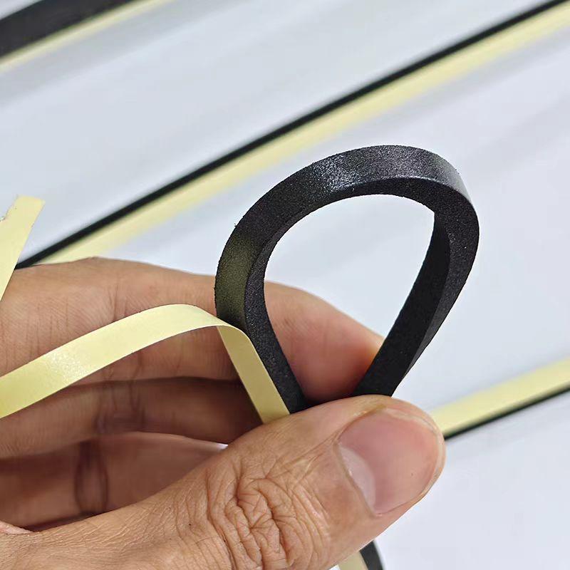 eva黑色泡棉单面胶超薄超细海绵条门窗玻璃纱窗密封条缓冲减震条 - 图2