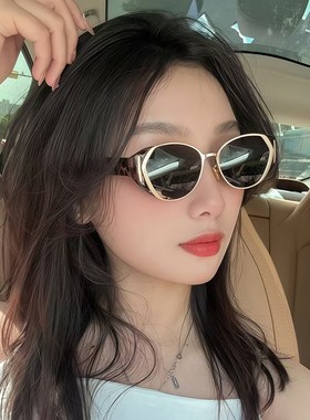 墨镜女款2025新款防紫外线偏光猫眼带度数近视太阳眼镜防晒级感
