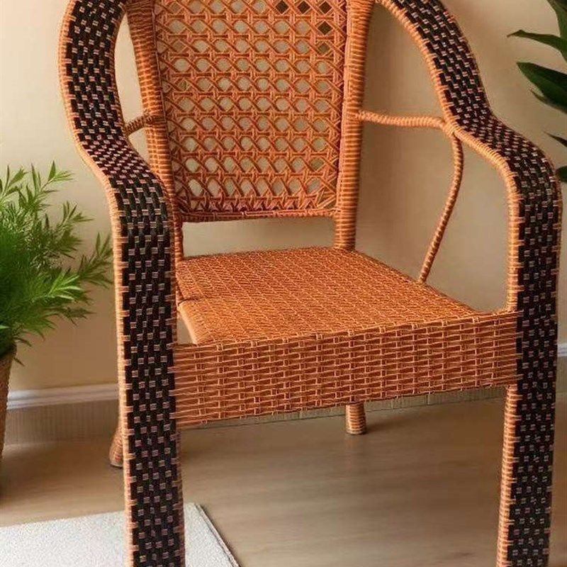 阳台休闲椅子藤椅凳子靠背扶手家用80岁老人椅庭院工厂手工编织椅,淘宝优惠券,粉丝福利购,淘宝优惠卷