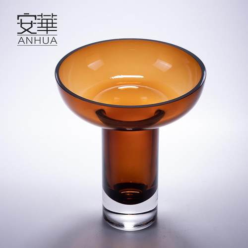 安华轻奢简约玻璃花瓶插花干花花器装饰品创意摆件工艺品 - 图0