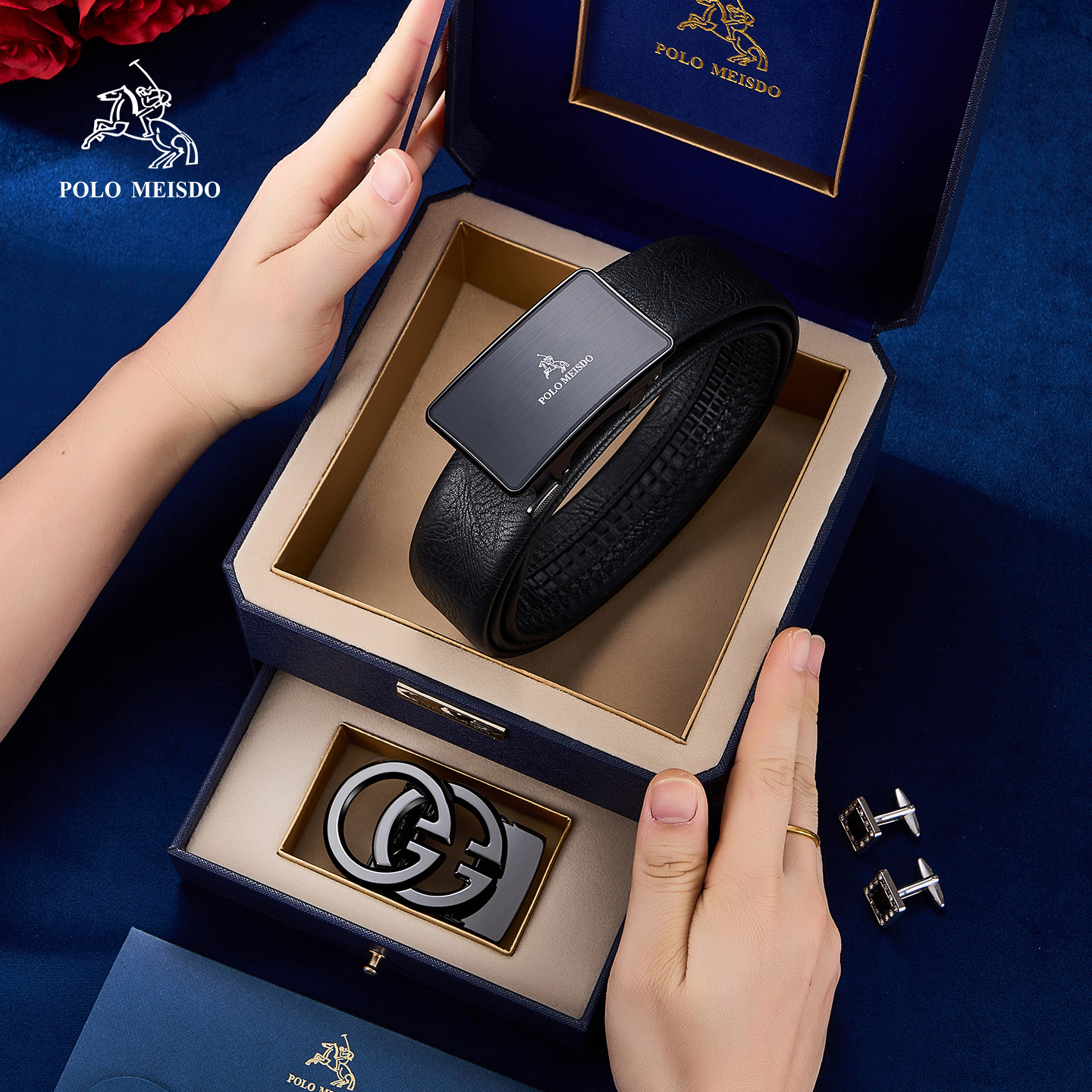 保罗男士皮带真皮男腰带2025新款高档纯牛皮裤腰带七夕礼物送男友