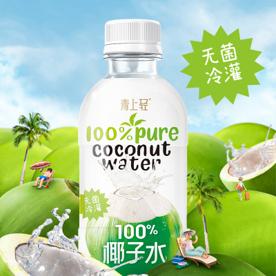 青上轻100%纯椰子水果汁饮料0脂肪饮品300ml*1瓶