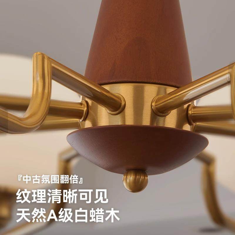 法式客厅吊灯中古风美式复古胡桃色全光谱护眼餐厅卧室灯柿子吊灯,淘宝优惠券,粉丝福利购,淘宝优惠卷