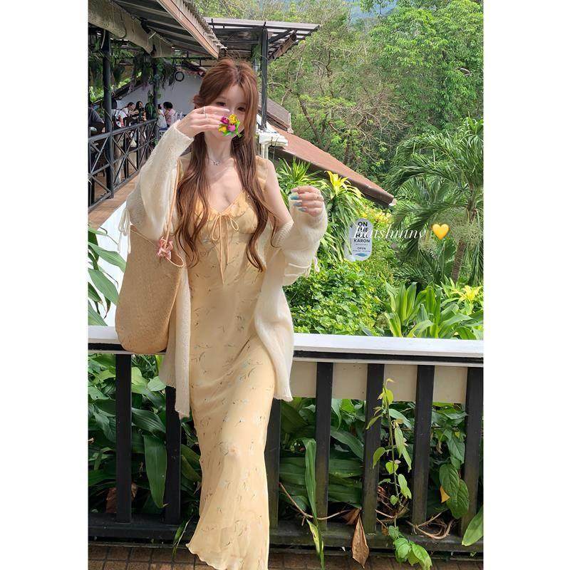 白水女 香香蝴蝶衫 杏色露肩针织衫女春季宽松软糯纯欲长袖上衣,淘宝优惠券,粉丝福利购,淘宝优惠卷