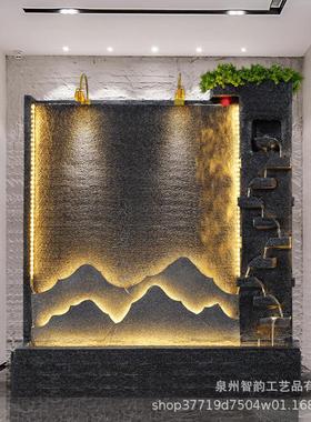 假山喷泉流水摆件别墅庭院客厅办公室隔断落地景观鱼池招财水幕墙