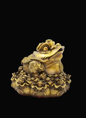 宏达 全黄铜大号元宝金蟾 玄关铜器铜金蟾礼品摆件