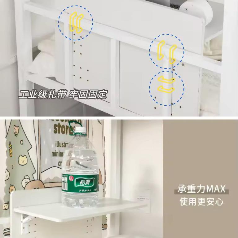 宿舍床上桌可折叠电脑桌上铺下铺悬空小桌子置物架收纳书桌床边& - 图2